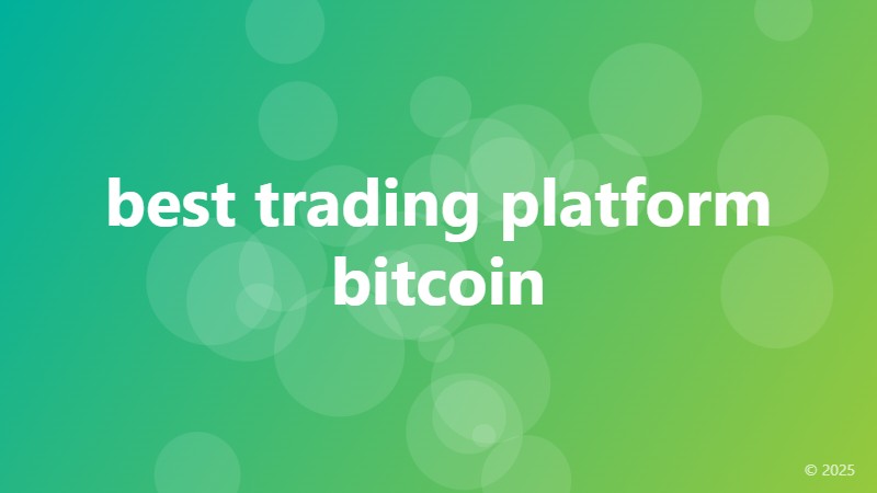 best trading platform bitcoin